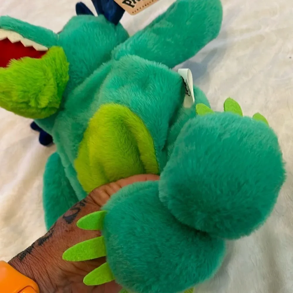 Backpack Dragon Dinosaur Plush Soft Textured Green